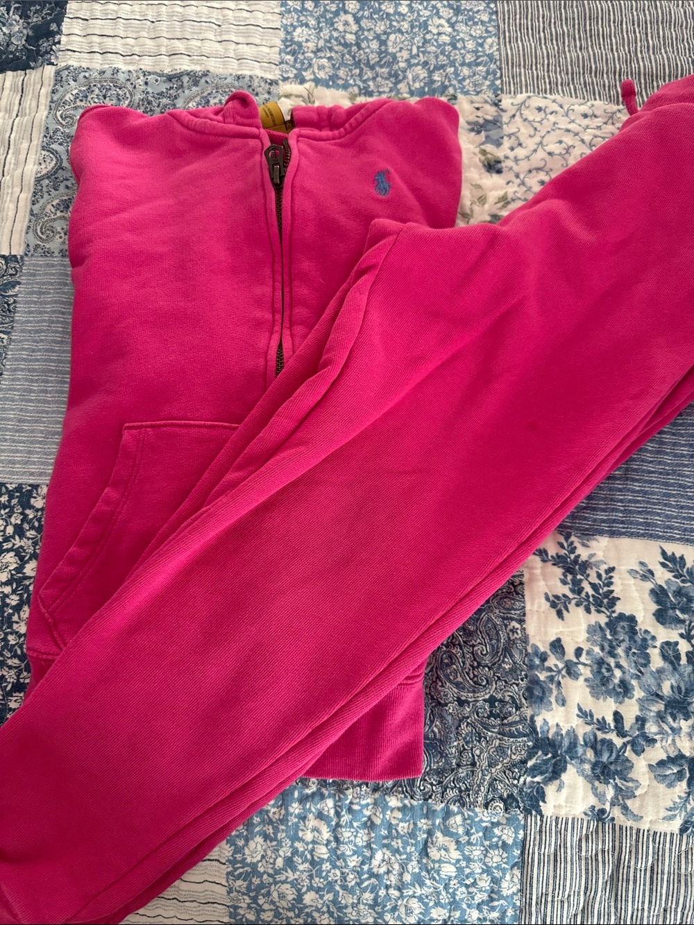 Ralph Lauren Hot Pink Kids Zip Hoodie & Joggers Set